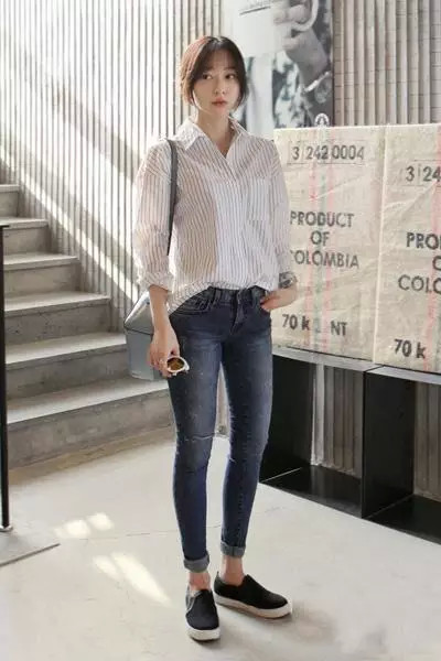 衬衫+紧身裤 这样穿才是永不过时的气质打扮!