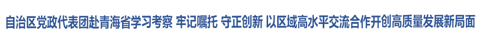 自治区党政代表团赴青海省学习考察 牢记嘱托 守正创新 以区域高水平交流合作开创高质量发展新局面