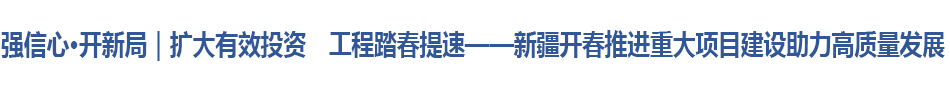 强信心·开新局｜扩大有效投资　工程踏春提速——新疆开春推进重大项目建设助力高质量发展