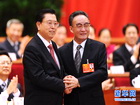 吴邦国与张德江握手